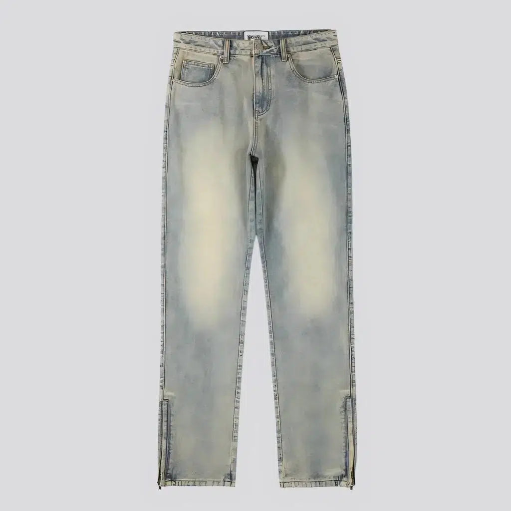 Straight men's light-wash jeans