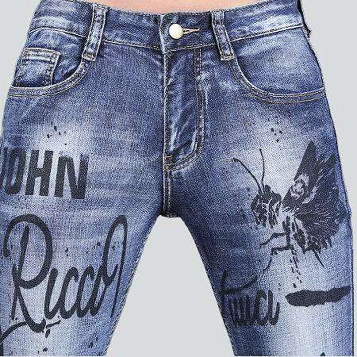 Super skinny printed men's jeans