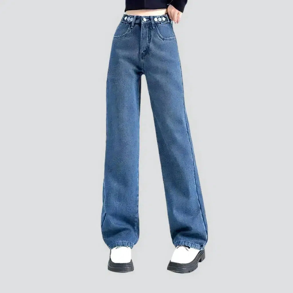 Insulated floor-length jeans