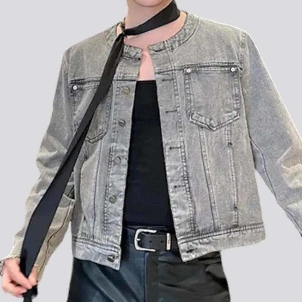 Fashionable grunge men's denim jacket