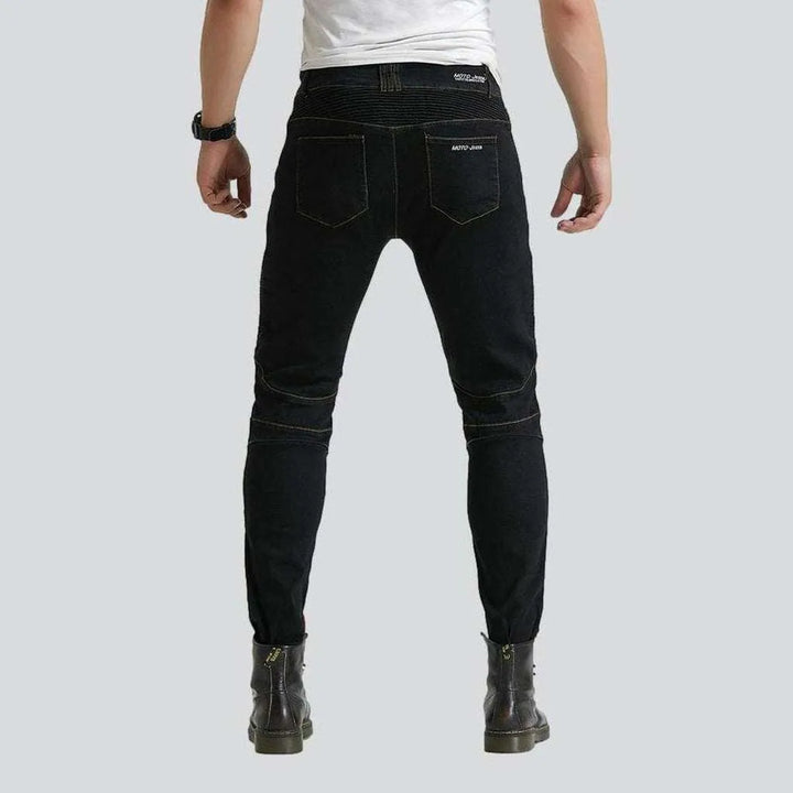 Waterproof men's biker jeans