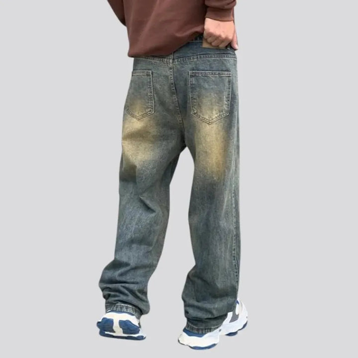 Baggy stonewashed fashion men's jeans