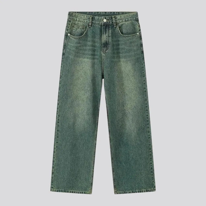 Whiskered baggy boho jeans for men