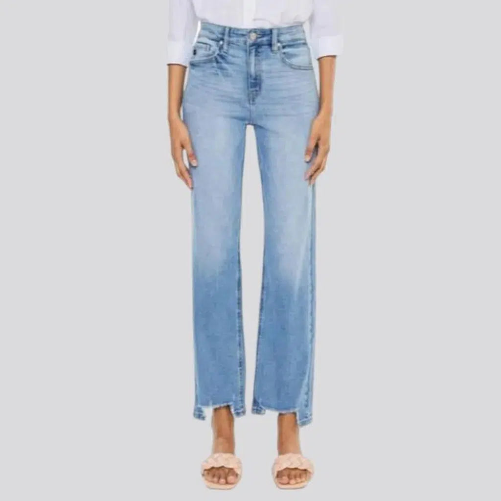 Sanded women's distressed-hem jeans | Jeans4you.shop