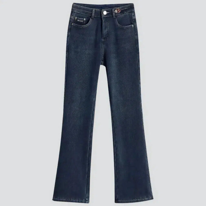 High-waist women's insulated jeans