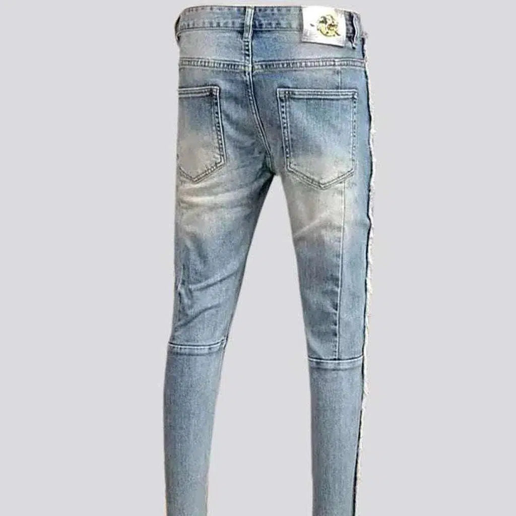 Light wash men's skinny jeans