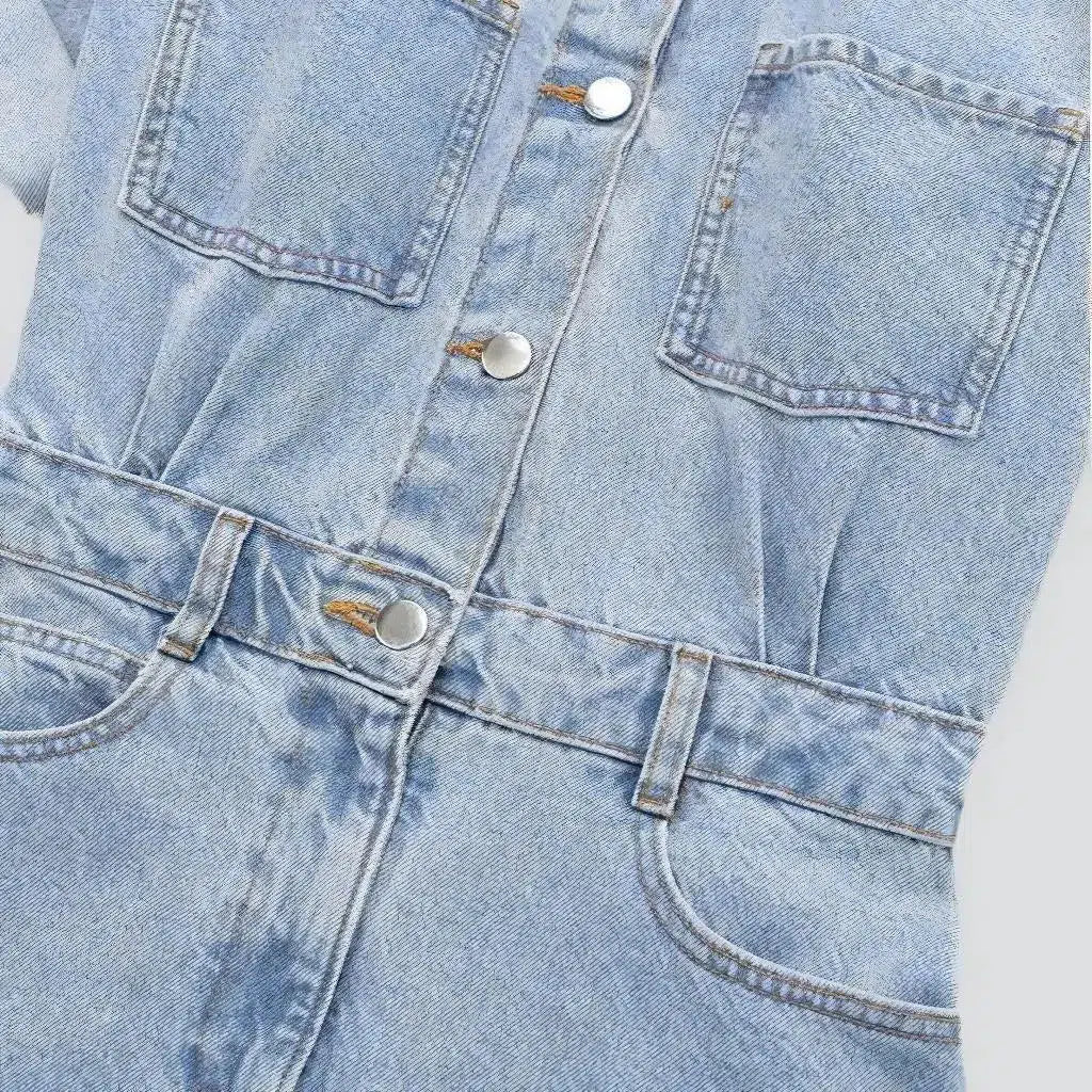 Street color women's jean overall