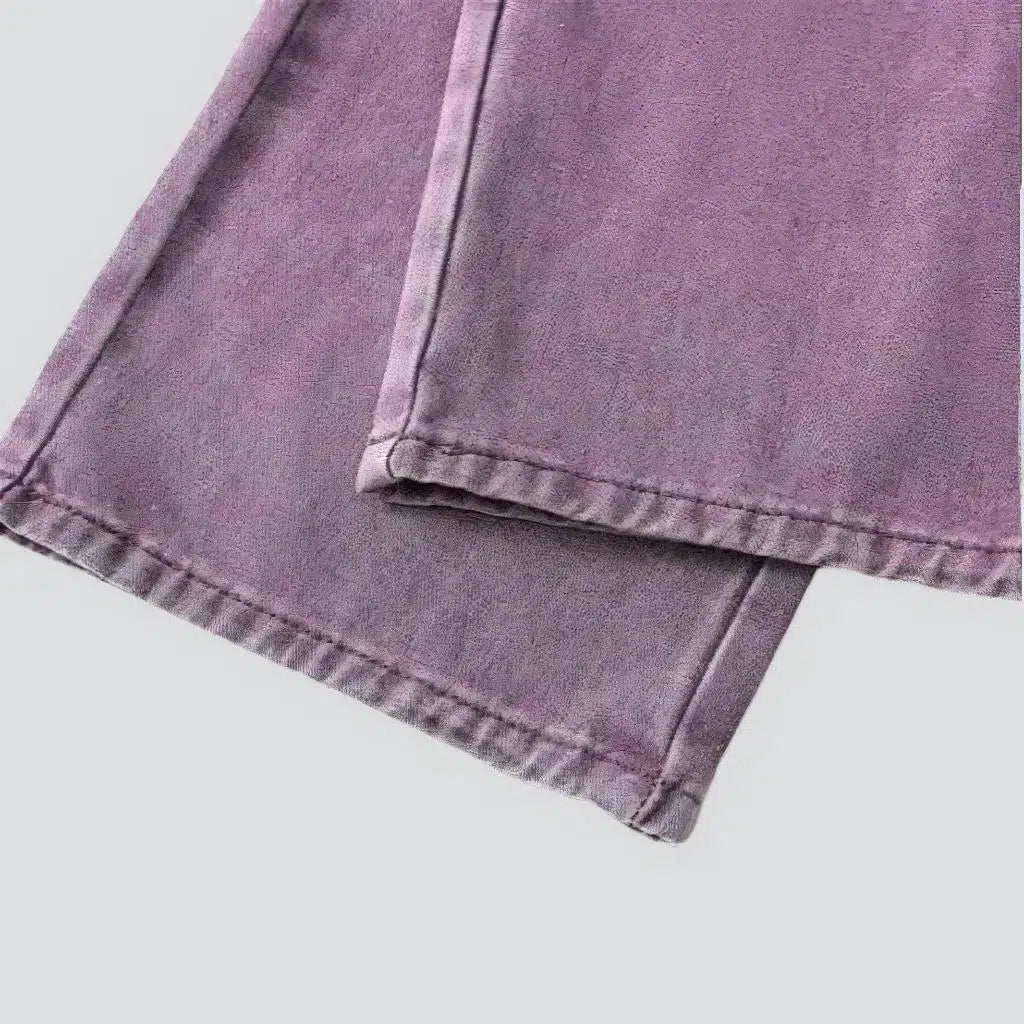 Violet whiskered denim jumpsuit