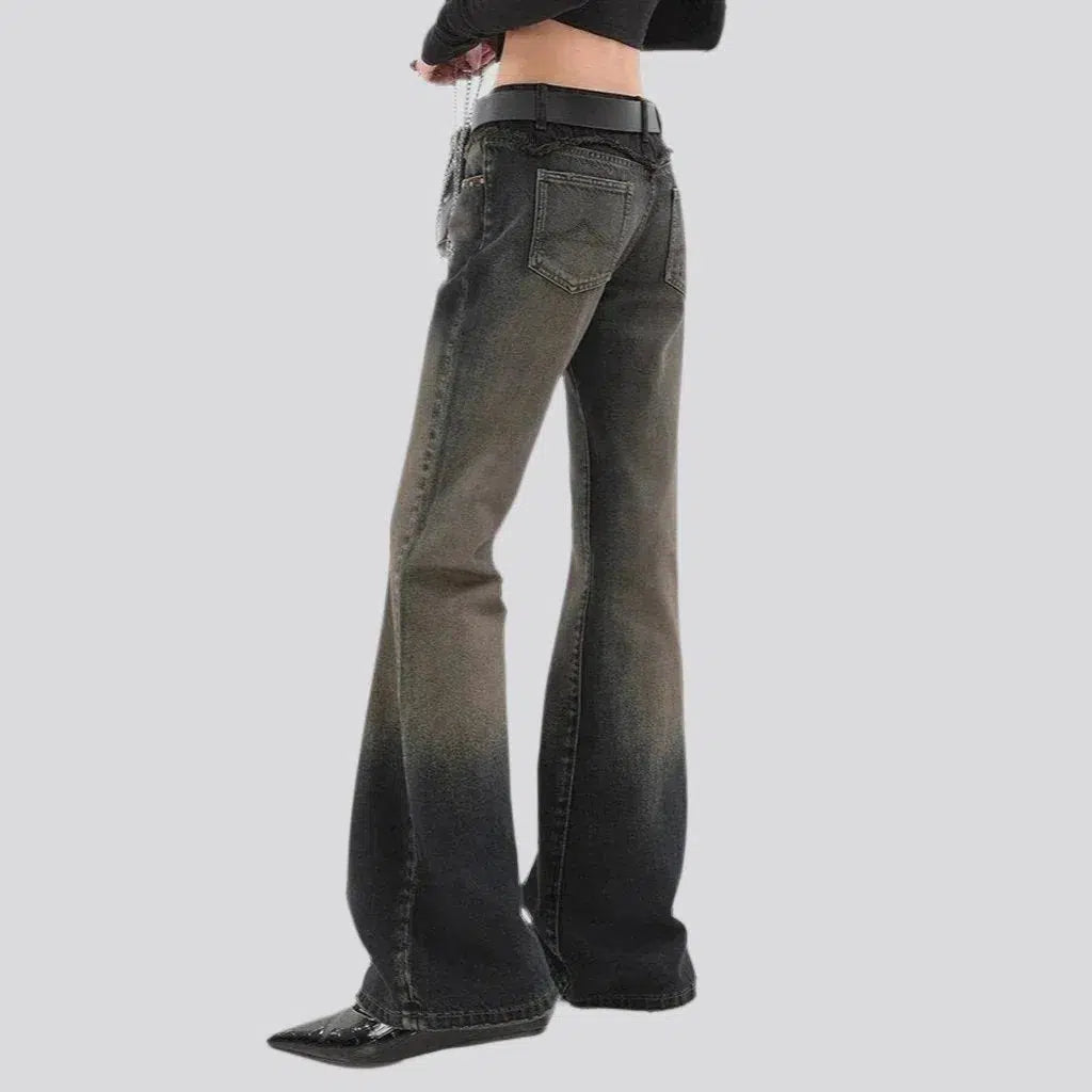 Vintage sanded jeans
 for ladies