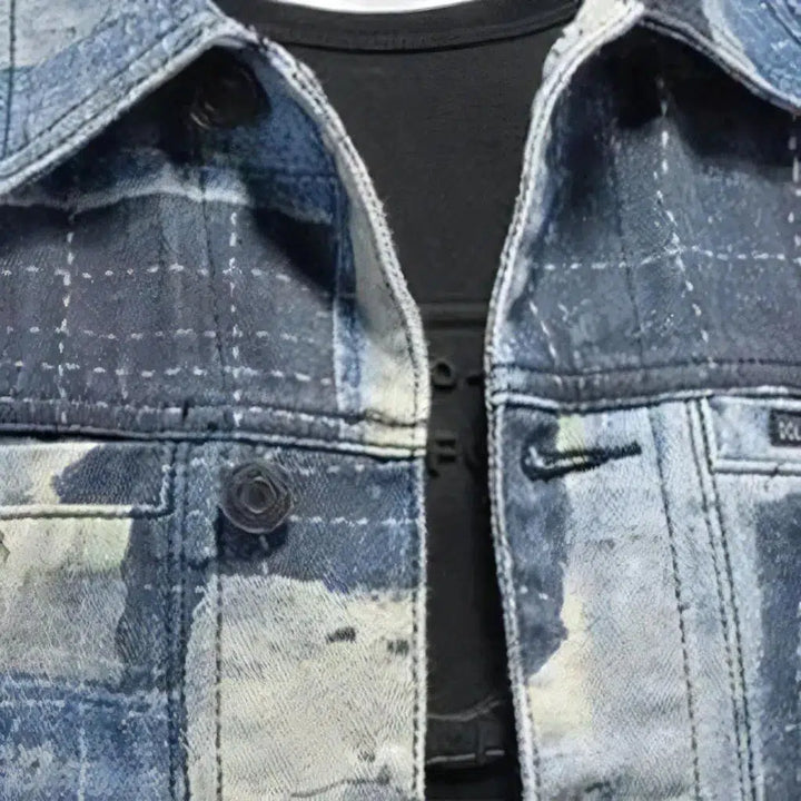 Street slim men's jeans jacket