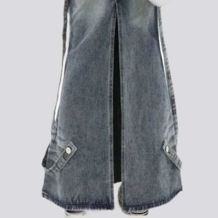 Sanded vintage jean skirt