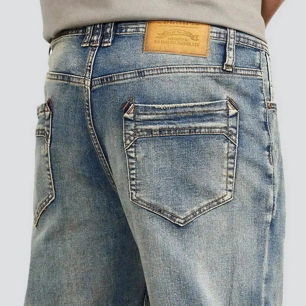 Tapered men's light-wash jeans