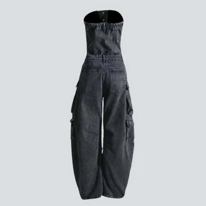 Vintage baggy women's jean overall