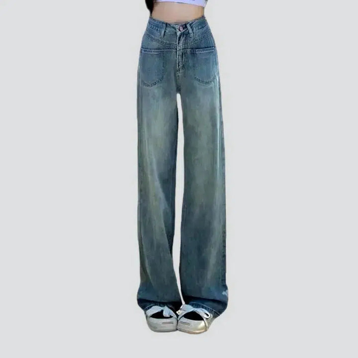Street women's sanded jeans
