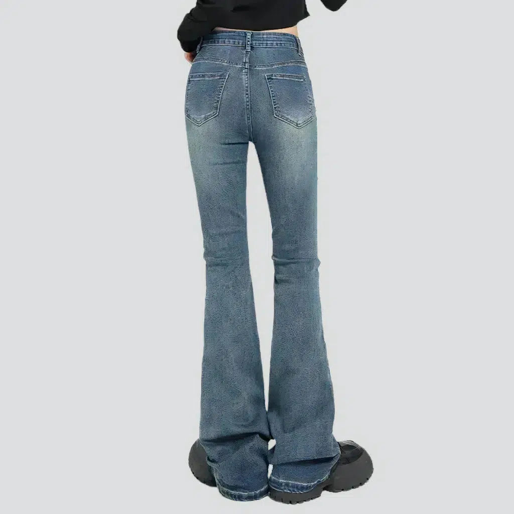 Bootcut sanded jeans
 for ladies