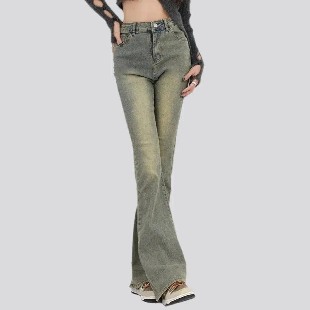 Y2k high-waist jeans
 for ladies