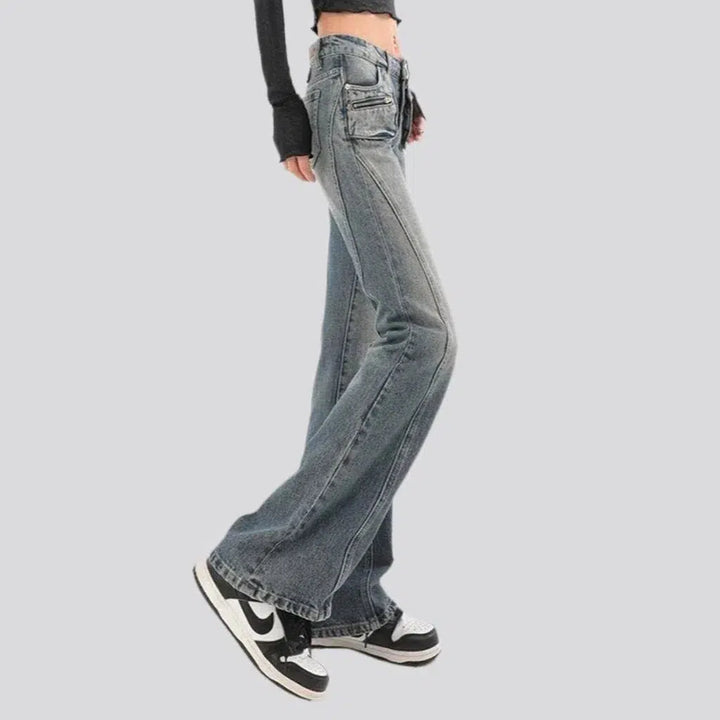 Front seams jeans
 for ladies