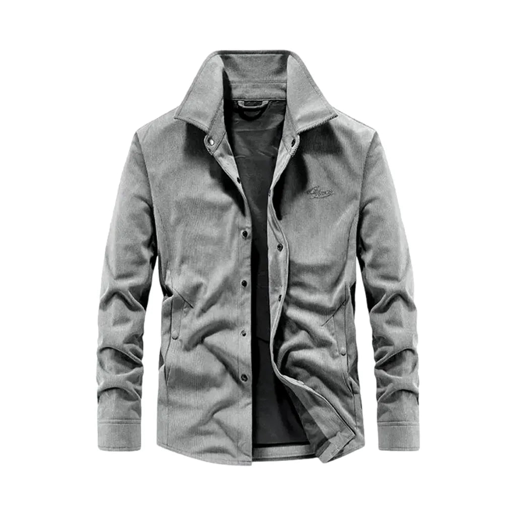 Trendy Casual Slim-fit Y2k Men's Corduroy Jacket - Grey