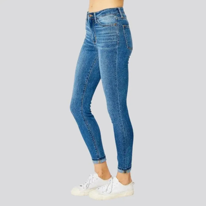 Sanded casual jeans
 for women