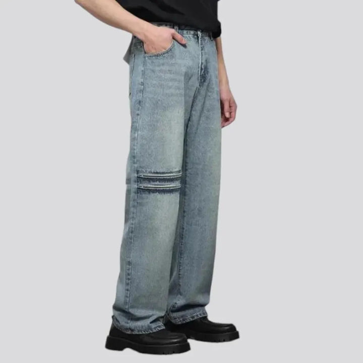 Sanded vintage grunge baggy men's jeans