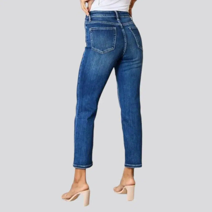 High-waist women's cropped jeans