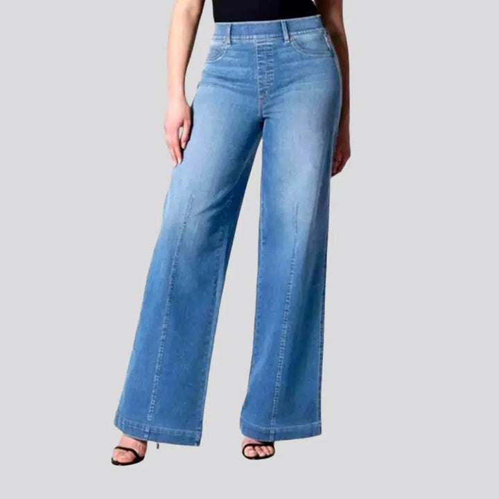 Wide-leg street jeans
 for women