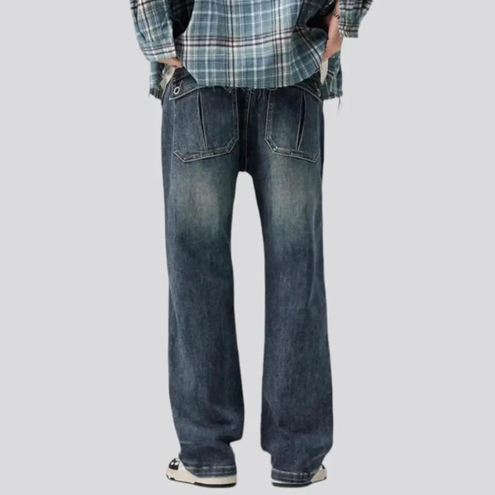 Sanded vintage baggy fit men's jeans