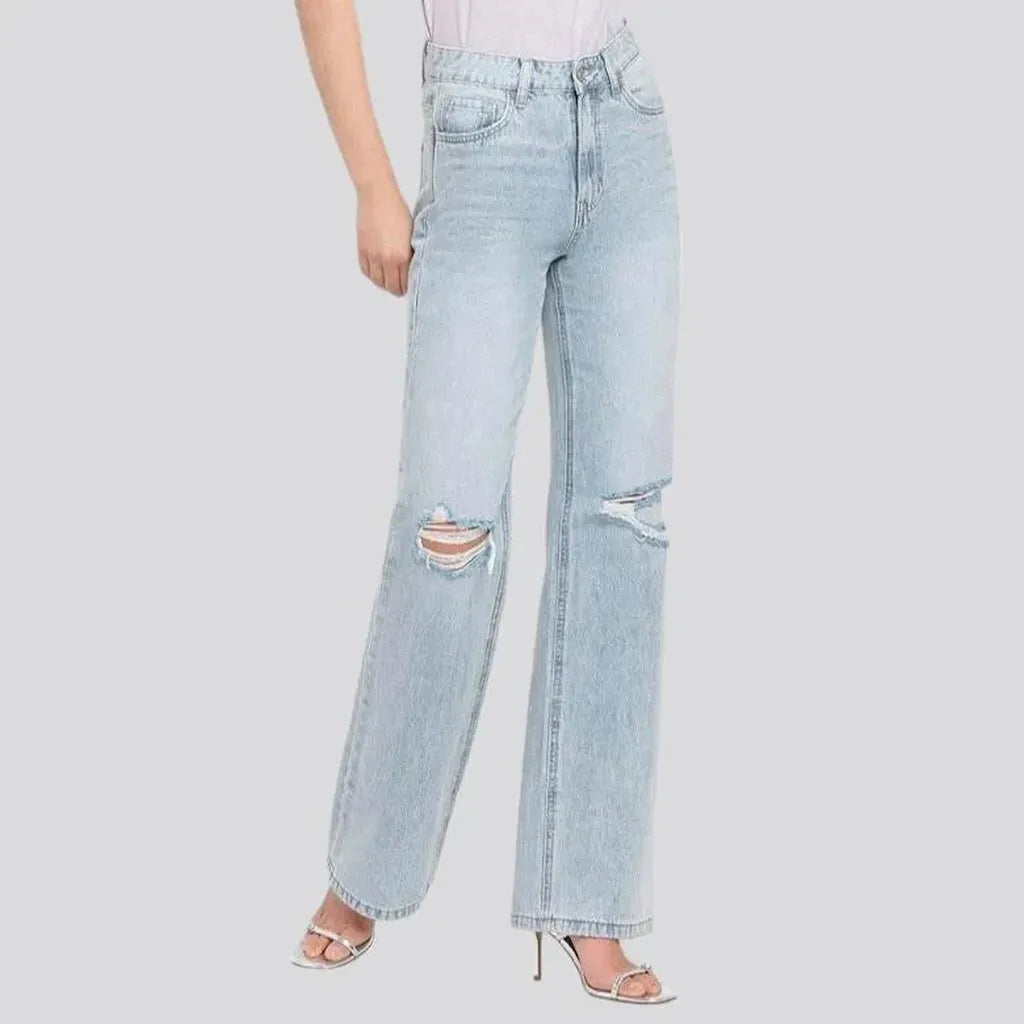 Street women's bleached jeans