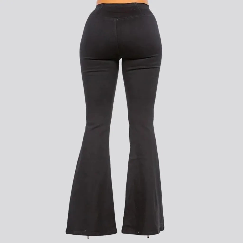 Monochrome stretchable boho denim for women