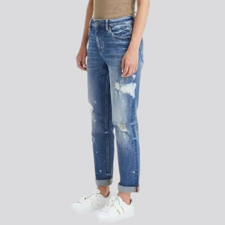 Highly-stretchy distressed jeans
 for ladies