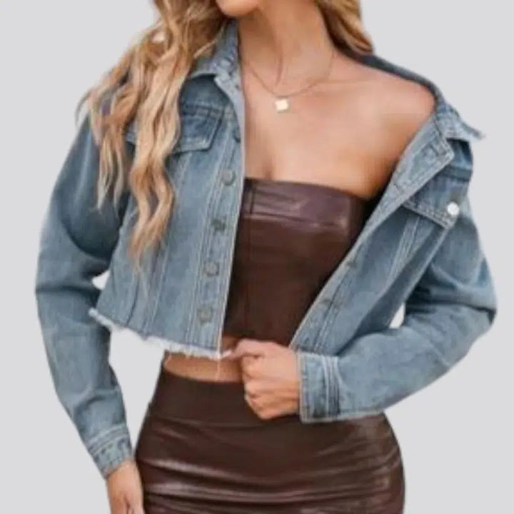 Short vintage jean jacket
 for women