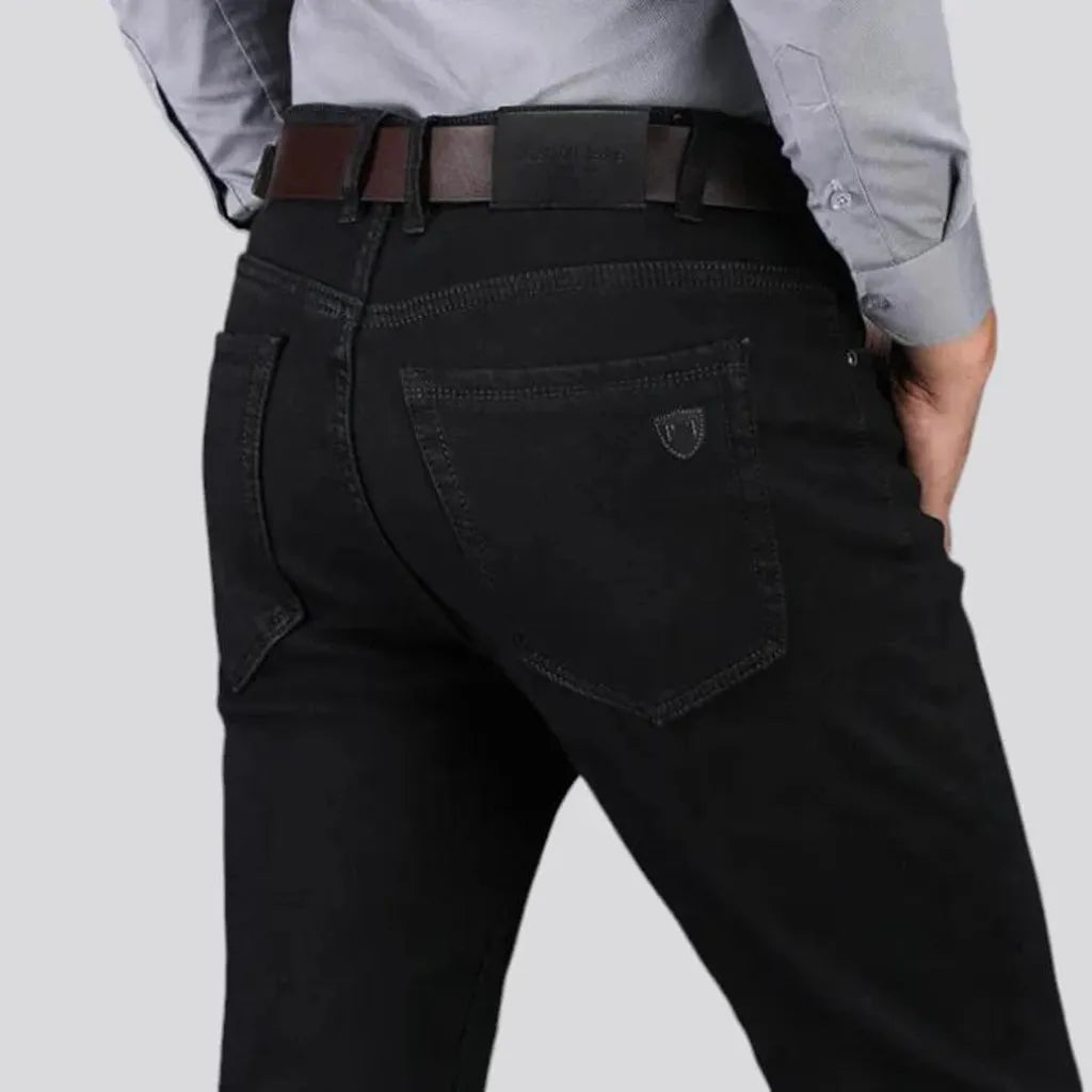 Slim fit monochrome stretchable jeans for men