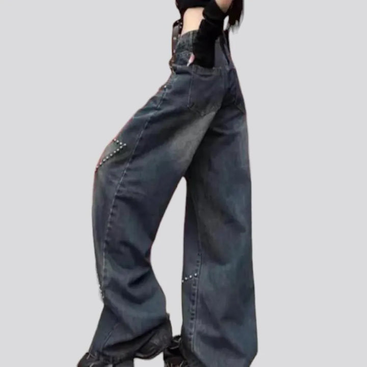 Y2k rivet jeans
 for ladies
