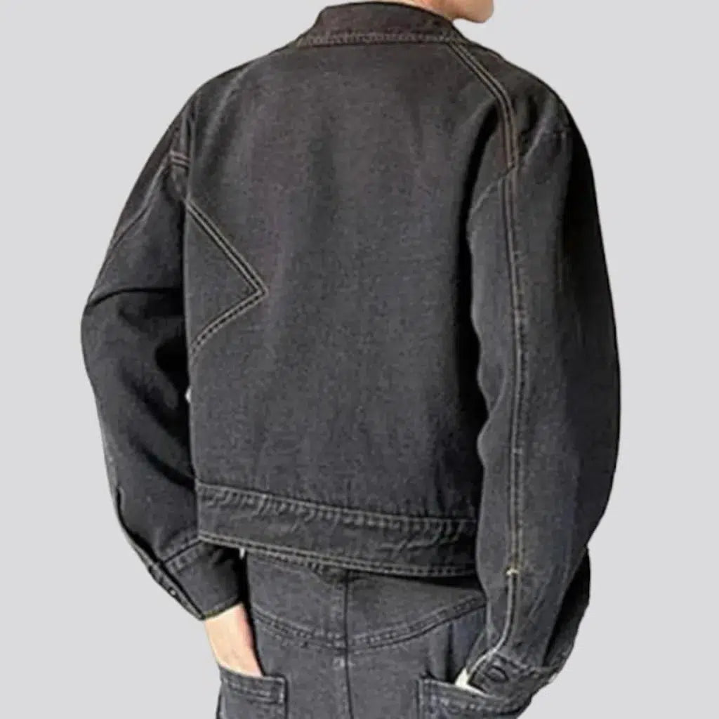 Vintage layered men's jean jacket