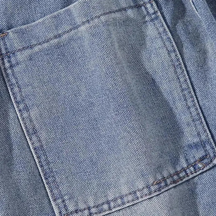 Stonewashed men's light-wash jeans