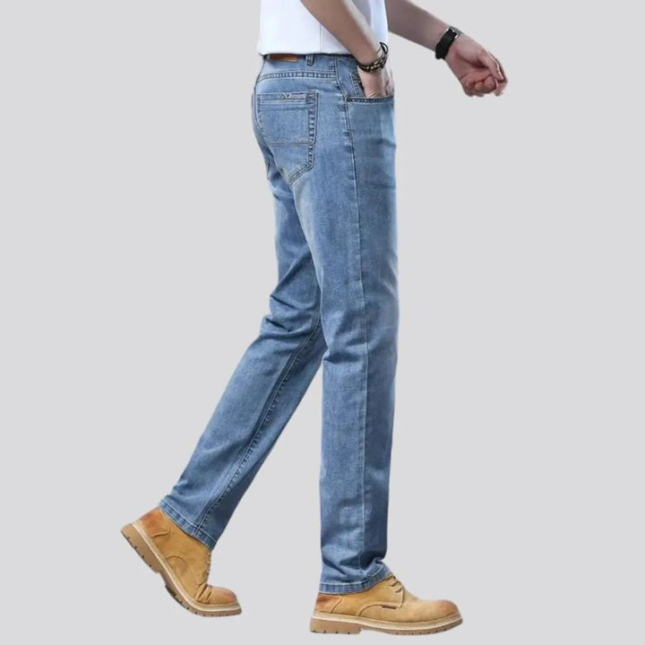 Thin men's high-waist jeans