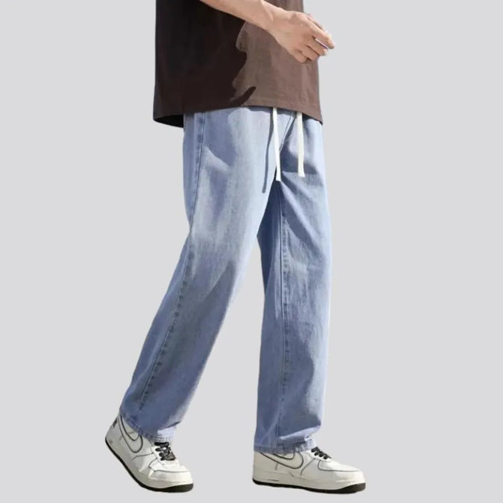 Stonewashed men's tall-waist jeans