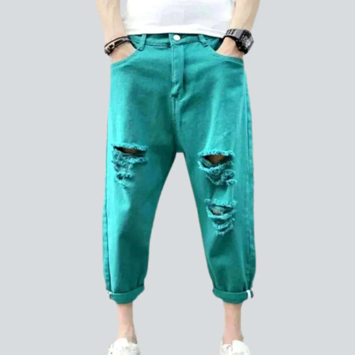 Loose color men's jean pants