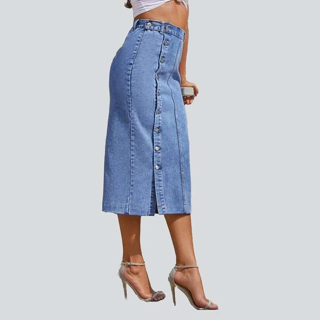 Fashion jeans skirt with buttons
