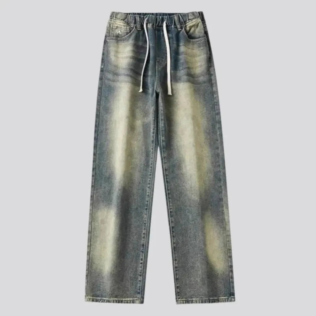 Mid-rise stylish men's jean joggers