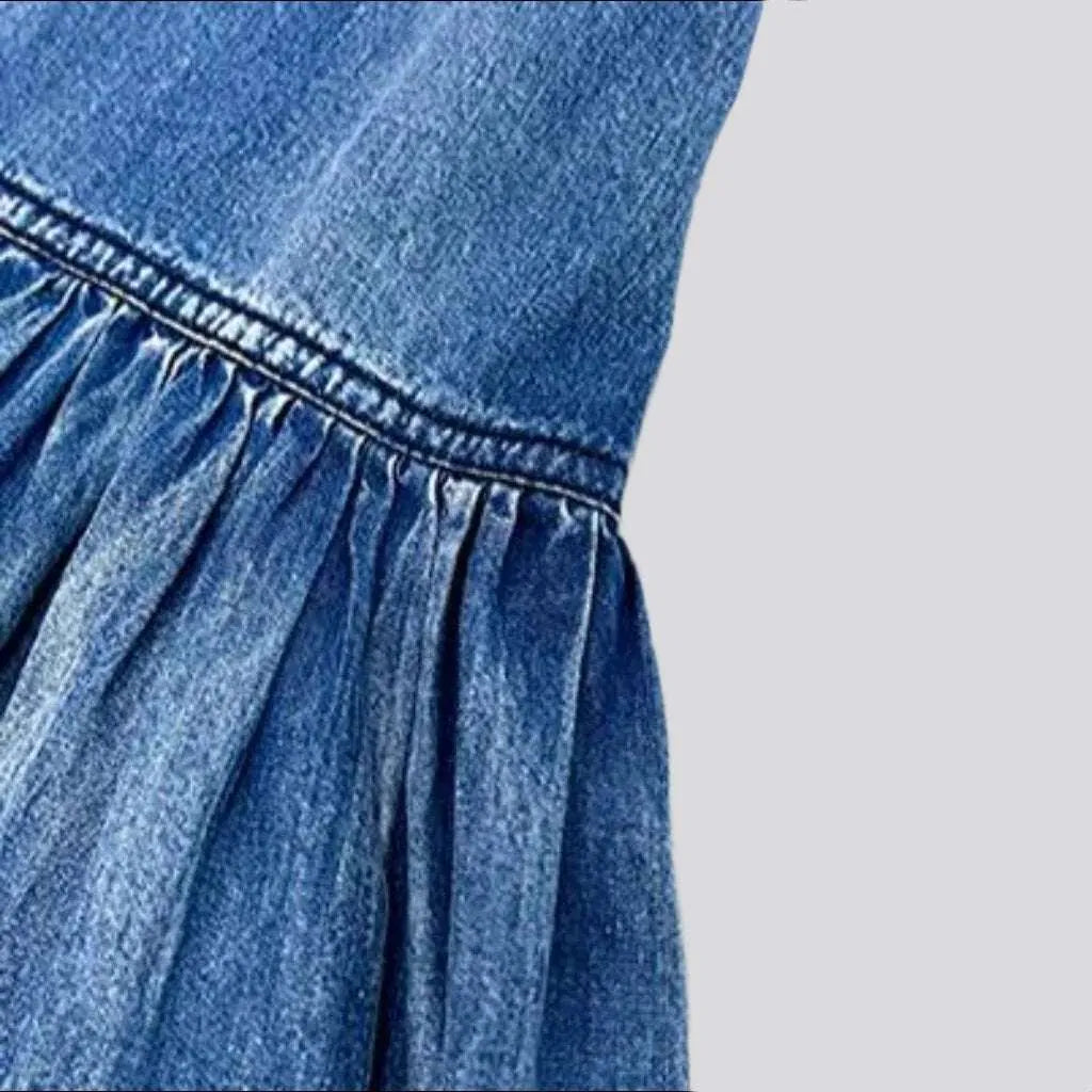 Tiered jeans dress
 for ladies