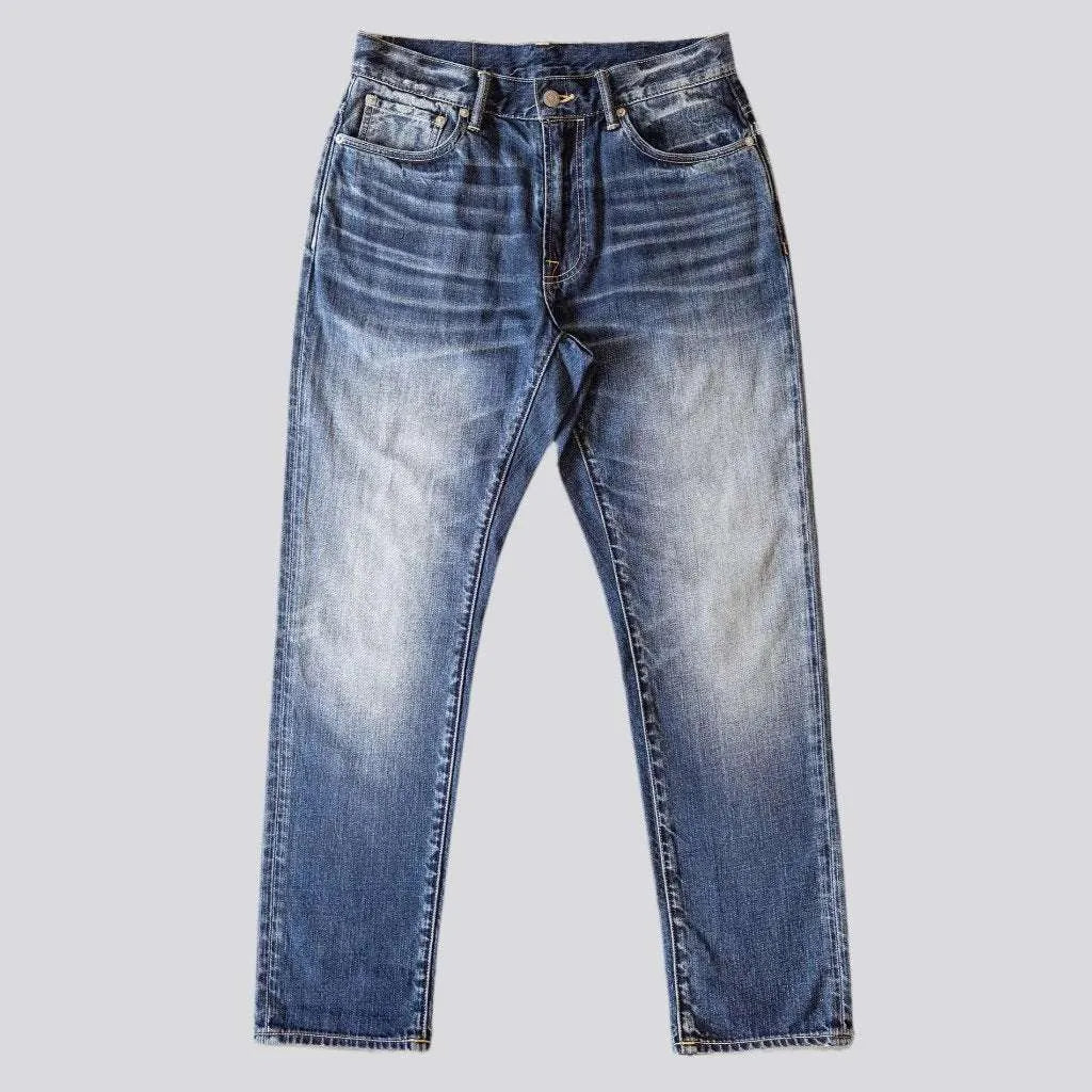 Selvedge light men's wash jeans