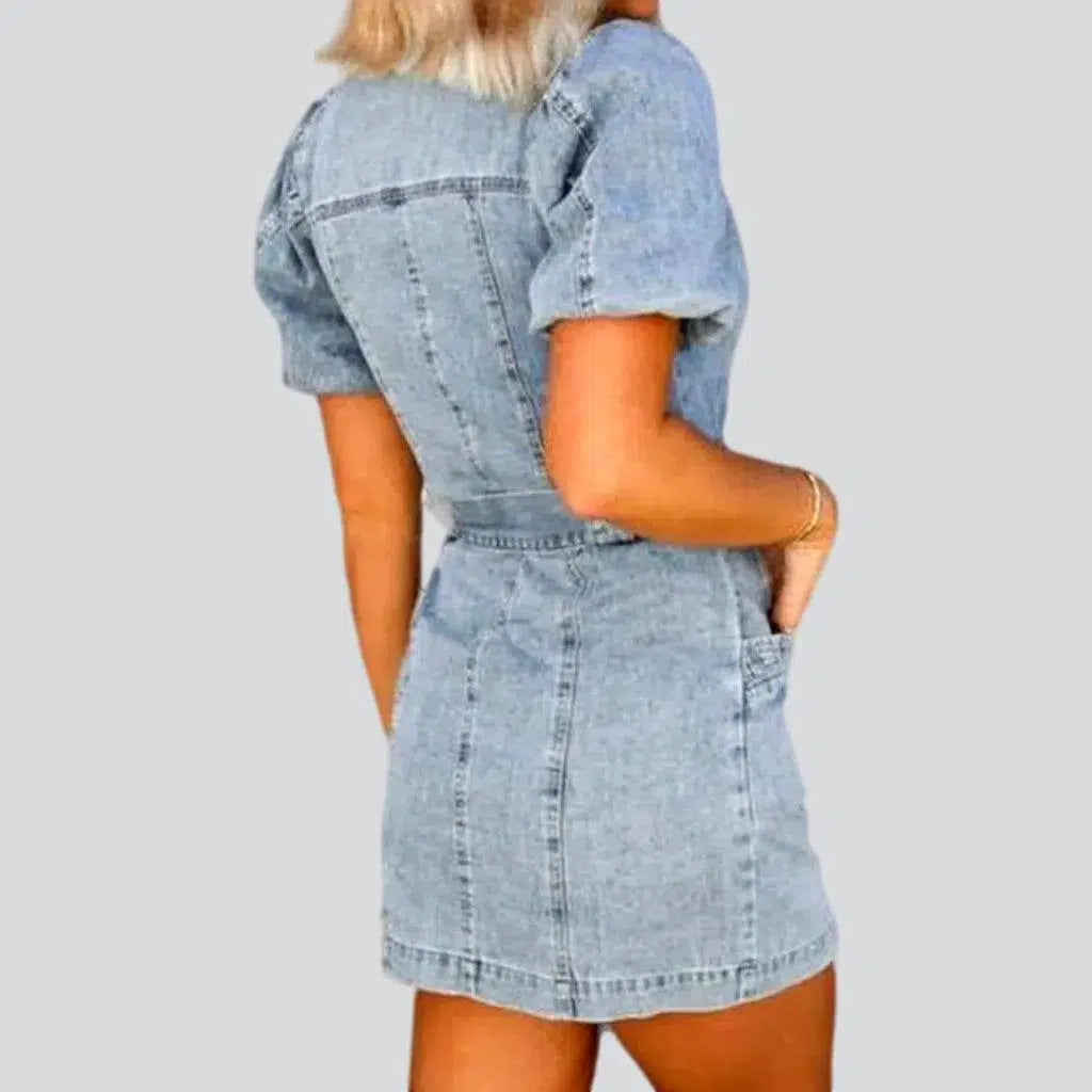 Mini women's jeans dress