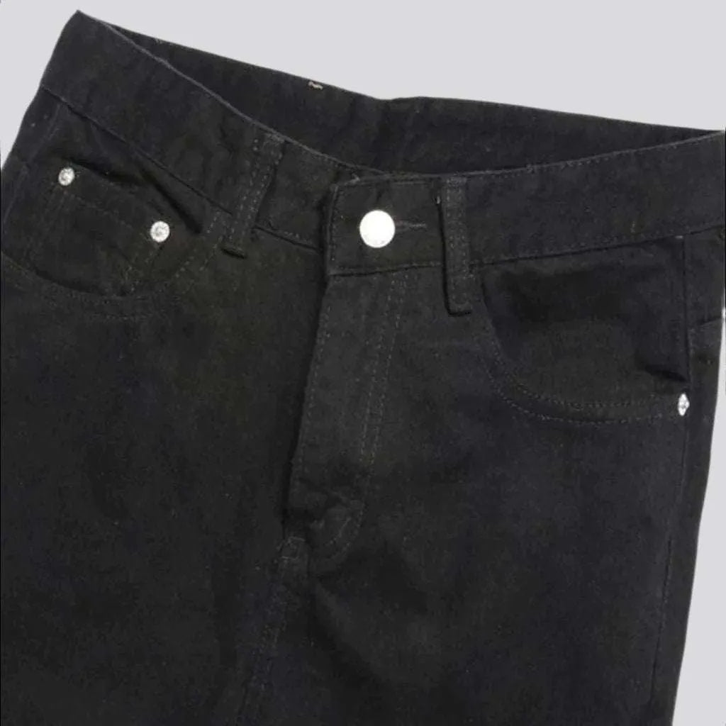 Mid-waist men's inscribed jeans