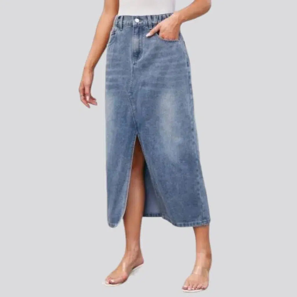 Fashion whiskered women's jean skirt