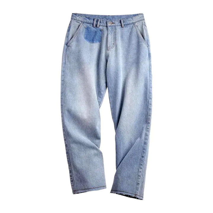 Mid Rise Vintage Light Wash Men's Jeans - Light Blue