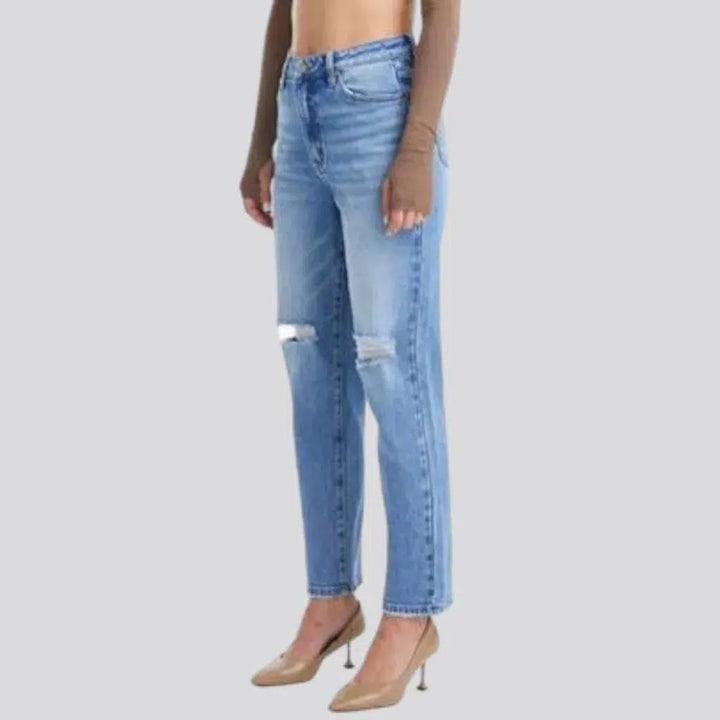 Whiskered mom jeans
 for ladies