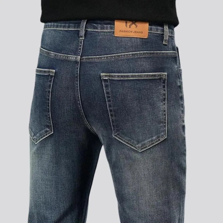 Classic tapered stonewashed men's jeans