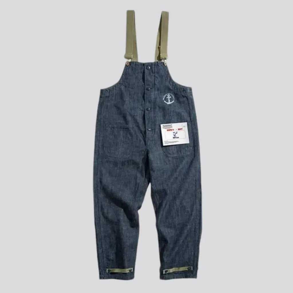 Casual baggy denim dungaree for men