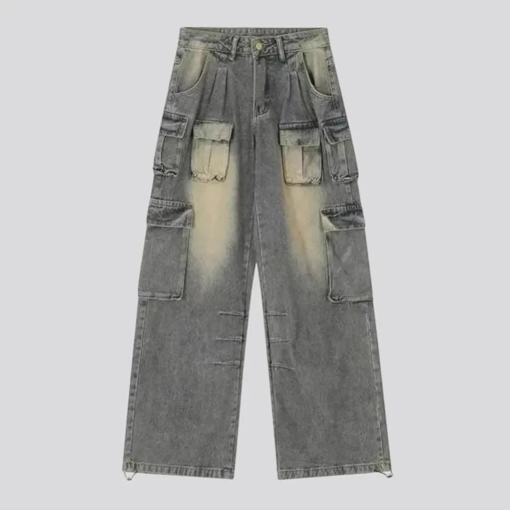 Boho style distressed women's jeans